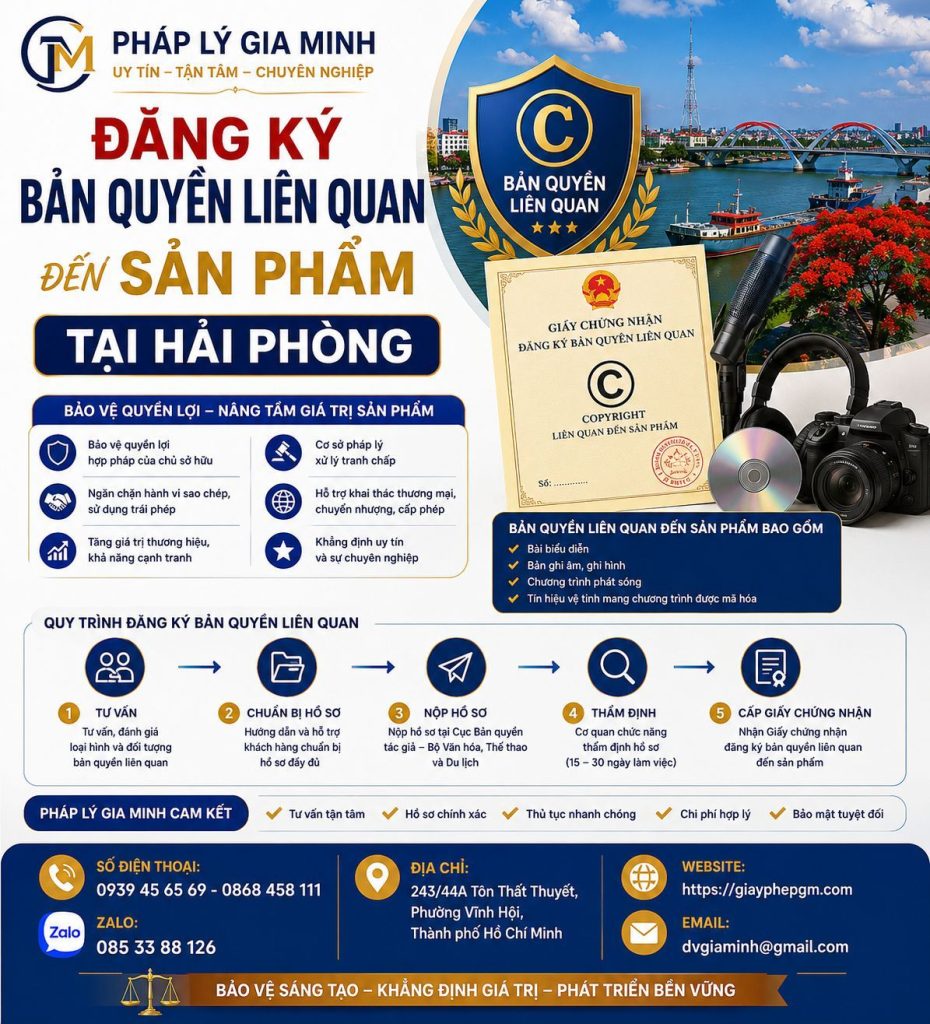 Đăng Ký Bản Quyền Liên Quan Đên Sản Phẩm Tại Hải Phòng