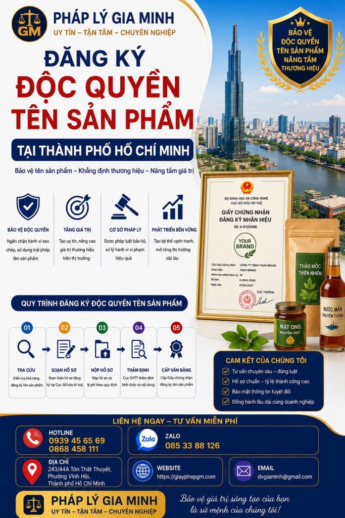 Đăng Ký Độc Quyền Tên Sản Phẩm Tại TPHCM