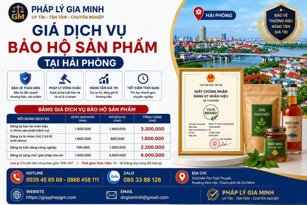 Giá Dịch Vụ Bảo Hộ Sản Phẩm Tại Hải Phòng