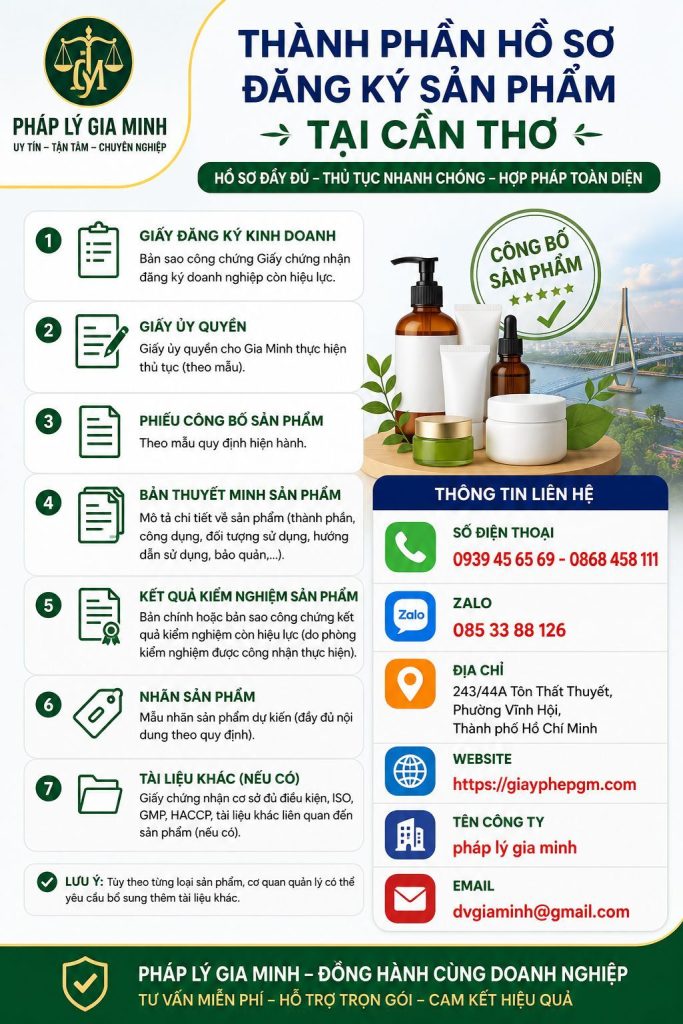 Thành Phần Hồ Sơ Đăng Ký Sản Phẩm Tại Cần Thơ