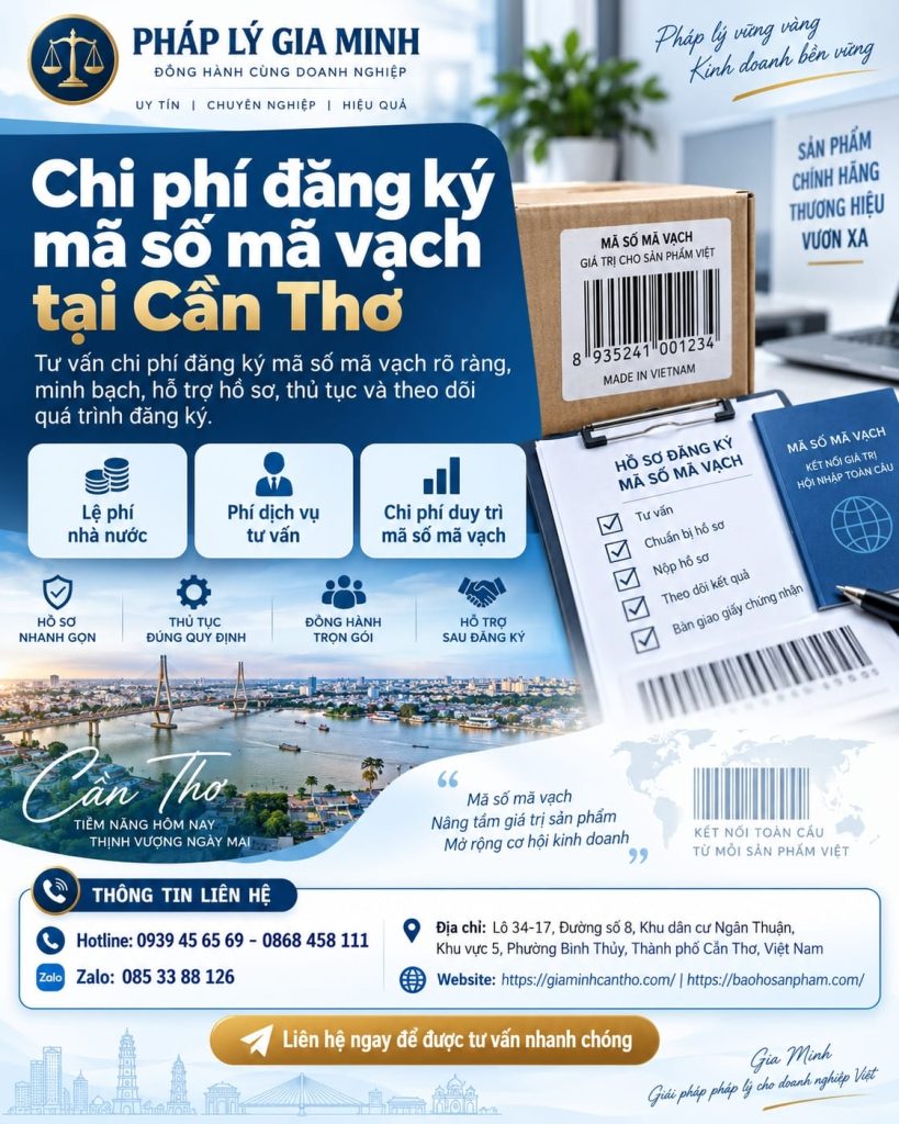 Chi phí đăng ký mã số mã vạch tại Cần Thơ