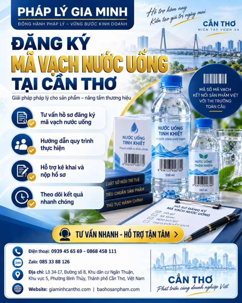 Đăng ký mã vạch nước uống tại Cần Thơ