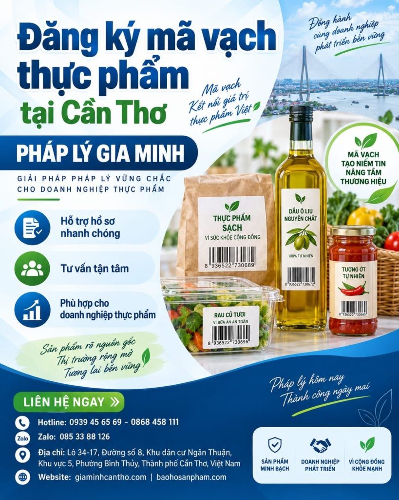Đăng ký mã vạch thực phẩm tại Cần Thơ
