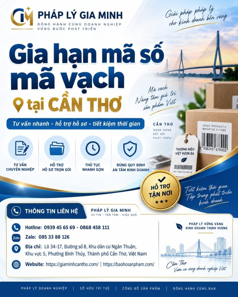 Gia hạn mã số mã vạch tại Cần Thơ