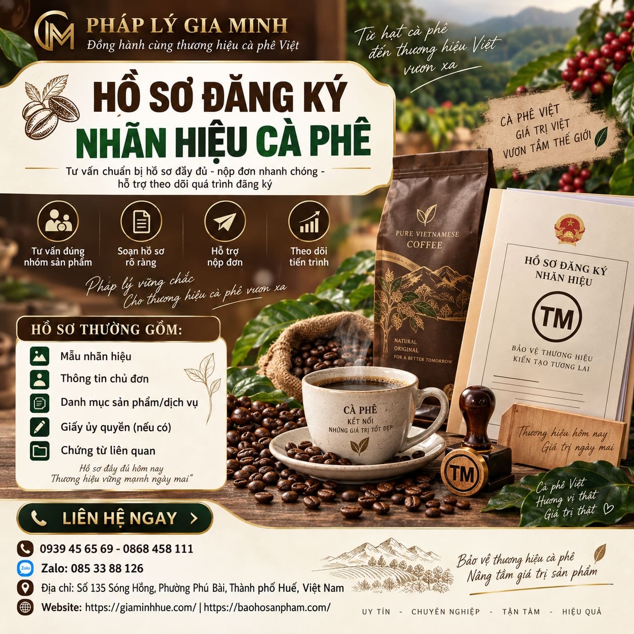 Hồ sơ đăng ký nhãn hiệu cà phê