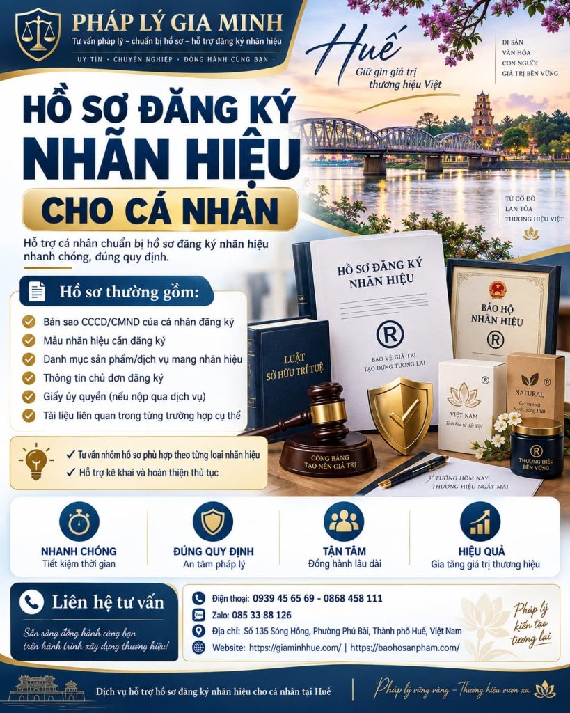 Hồ sơ đăng ký nhãn hiệu cho cá nhân