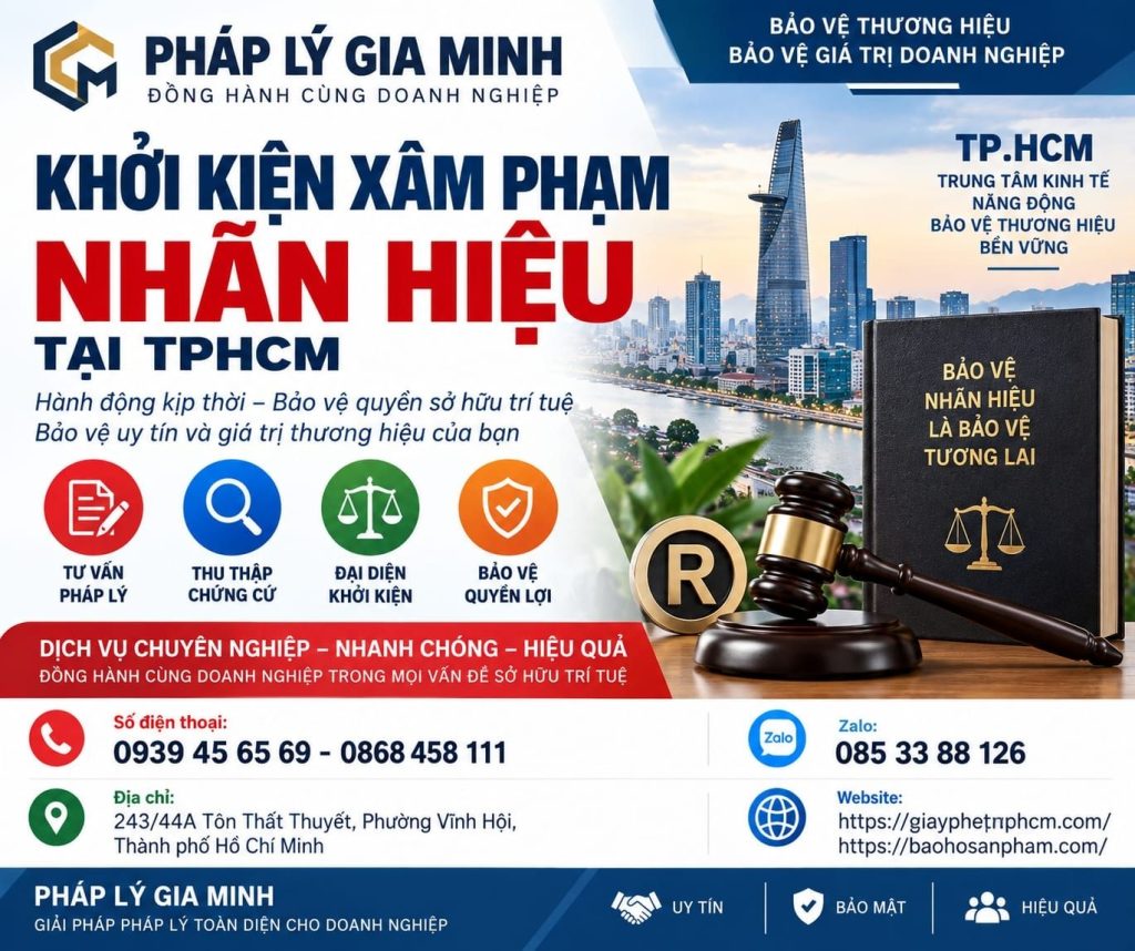 Khởi kiện xâm phạm nhãn hiệu tại TPHCM