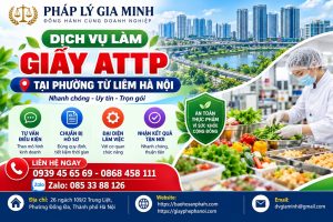 Dịch vụ làm giấy ATTP tại phường Từ Liêm Hà Nội
