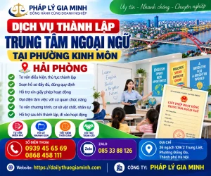 Dịch vụ thành lập trung tâm ngoại ngữ tại phường Kinh Môn Hải Phòng